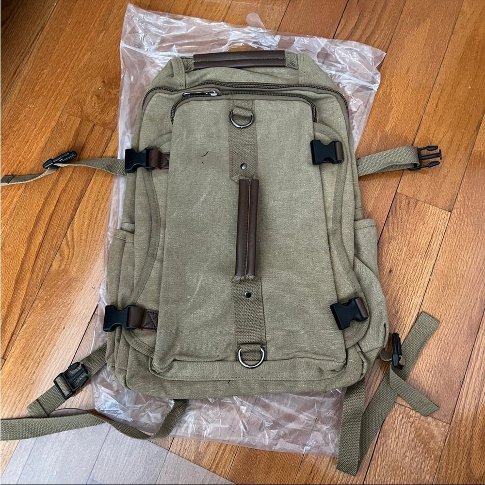Men's Tan Canvas Backpack